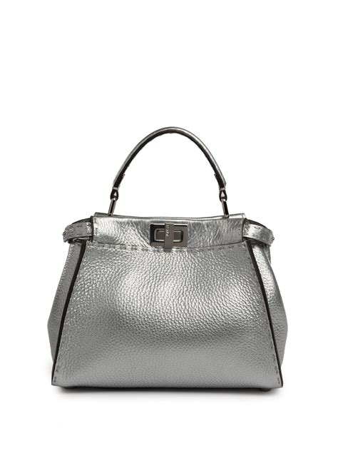 fendi peekaboo micro black silver|fendi peekaboo price euro.